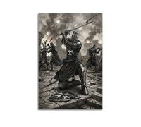 OKNGB Retro Knights Hospitaller Epic Journey Crusaders Poster Modern Decorative Canvas Prints - Ideal Wall Art for Family, Game Room, Kids, Boys & Girls Bedroom 20x30inch(50x75cm)