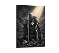 OKNGB Retro Knights Hospitaller Epic Journey Crusaders Poster Modern Decorative Canvas Prints - Ideal Wall Art for Family, Game Room, Kids, Boys & Girls Bedroom 12x18inch(30x45cm)