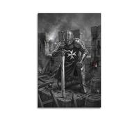 OKNGB Retro Knights Hospitaller Epic Journey Crusaders Poster Modern Decorative Canvas Prints - Ideal Wall Art for Family, Game Room, Kids, Boys & Girls Bedroom 20x30inch(50x75cm)
