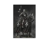 OKNGB Retro Knights Hospitaller Epic Journey Crusaders Poster Modern Decorative Canvas Prints - Ideal Wall Art for Family, Game Room, Kids, Boys & Girls Bedroom 24x36inch(60x90cm)