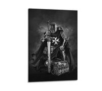 OKNGB Retro Knights Hospitaller Epic Journey Crusaders Poster Modern Decorative Canvas Prints - Ideal Wall Art for Family, Game Room, Kids, Boys & Girls Bedroom 20x30inch(50x75cm)