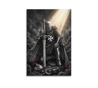 OKNGB Retro Knights Hospitaller Epic Journey Crusaders Poster Modern Decorative Canvas Prints - Ideal Wall Art for Family, Game Room, Kids, Boys & Girls Bedroom 20x30inch(50x75cm)
