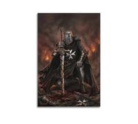 OKNGB Retro Knights Hospitaller Epic Journey Crusaders Poster Modern Decorative Canvas Prints - Ideal Wall Art for Family, Game Room, Kids, Boys & Girls Bedroom 12x18inch(30x45cm)