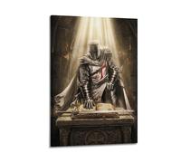 OKNGB Retro Medieval Christian Poster Knight Templar Divine Light Modern Decorative Canvas Prints - Ideal Wall Art for Family, Game Room, Kids, Boys & Girls Bedroom 12x18inch(30x45cm)