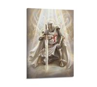 OKNGB Retro Medieval Christian Poster Knight Templar Divine Light Modern Decorative Canvas Prints - Ideal Wall Art for Family, Game Room, Kids, Boys & Girls Bedroom 16x24inch(40x60cm)