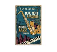 OKNGB Retro Swing Saxophone Jazz Music Poster Poster Decorative Painting Canvas Wall Posters And Art Picture Print Modern Family Bedroom Decor Posters 16x24inch(40x60cm)