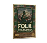 OKNGB Scottish Folk Music Poster Bagpipe Highland Art Print Poster Decorative Painting Canvas Wall Posters And Art Picture Print Modern Family Bedroom Decor Posters 16x24inch(40x60cm)