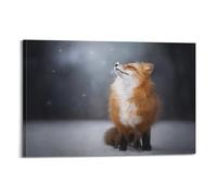 OKNGB Serenity Winter Forest Snow Fox Vibe Poster Poster Decorative Painting Canvas Wall Posters And Art Picture Print Modern Family Bedroom Decor Posters 20x30inch(50x75cm)