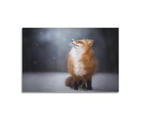 OKNGB Serenity Winter Forest Snow Fox Vibe Poster Poster Decorative Painting Canvas Wall Posters And Art Picture Print Modern Family Bedroom Decor Posters 20x30inch(50x75cm)