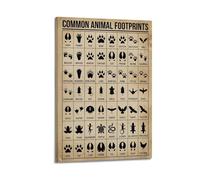 OKNGB Vintage Animal Tracks Identification Poster Poster Decorative Painting Canvas Wall Posters And Art Picture Print Modern Family Bedroom Decor Posters 24x36inch(60x90cm)