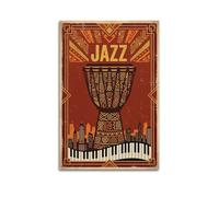OKNGB Vintage Boho Aesthetic African Drum Jazz Poster Poster Decorative Painting Canvas Wall Posters And Art Picture Print Modern Family Bedroom Decor Posters 12x18inch(30x45cm)