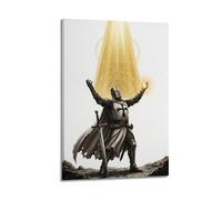 OKNGB Vintage Knights Templar Poster Sacred Blessing Medieval Armor Decorative Painting Canvas Art Picture 20x30inch(50x75cm)