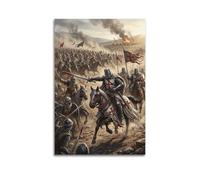 OKNGB Vintage Medieval Crusades Grand Master Templar Poster Modern Decorative Canvas Prints - Ideal Wall Art for Family, Game Room, Kids, Boys & Girls Bedroom 16x24inch(40x60cm)