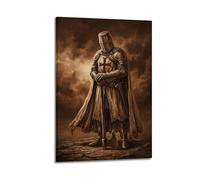 OKNGB Vintage Medieval Crusades Grand Master Templar Poster Modern Decorative Canvas Prints - Ideal Wall Art for Family, Game Room, Kids, Boys & Girls Bedroom 12x18inch(30x45cm)