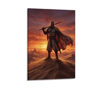 OKNGB Vintage Medieval Crusades Grand Master Templar Poster Modern Decorative Canvas Prints - Ideal Wall Art for Family, Game Room, Kids, Boys & Girls Bedroom 20x30inch(50x75cm)
