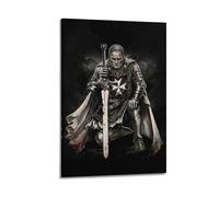 OKNGB Vintage Medieval Crusades Grand Master Templar Poster Modern Decorative Canvas Prints - Ideal Wall Art for Family, Game Room, Kids, Boys & Girls Bedroom 24x36inch(60x90cm)