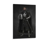 OKNGB Vintage Medieval Knights Hospitaller Grand Master Poster Modern Decorative Canvas Prints - Ideal Wall Art for Family, Game Room, Kids, Boys & Girls Bedroom 12x18inch(30x45cm)