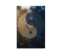 OKNGB Vintage Philosophy Nature Yin Yang Zen Spider Web Poster Modern Decorative Canvas Prints - Ideal Wall Art for Family, Game Room, Kids, Boys & Girls Bedroom 12x18inch(30x45cm)