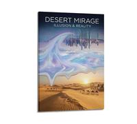 OKNGB Vintage Surrealism Desert Mirage Yin Yang Zen Poster Modern Decorative Canvas Prints - Ideal Wall Art for Family, Game Room, Kids, Boys & Girls Bedroom 24x36inch(60x90cm)