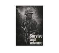 OKNGB Vintage US Soldier Jungle Combat Vietnam War Poster Modern Decorative Canvas Prints - Ideal Wall Art for Family, Game Room, Kids, Boys & Girls Bedroom 16x24inch(40x60cm)