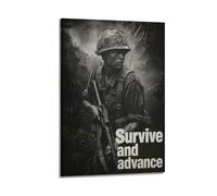 OKNGB Vintage US Soldier Jungle Combat Vietnam War Poster Modern Decorative Canvas Prints - Ideal Wall Art for Family, Game Room, Kids, Boys & Girls Bedroom 20x30inch(50x75cm)