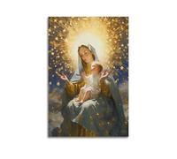 OKNGB Virgin Mary And Jesus Poster Blessed Holy Mother Mary And Baby Jesus Decorative Painting Canvas Art Picture 20x30inch(50x75cm)
