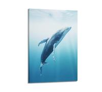 OKNGB Zen Serenity Ocean Poster Whale Humpback Poster Decorative Painting Canvas Wall Posters And Art Picture Print Modern Family Bedroom Decor Posters 24x36inch(60x90cm)