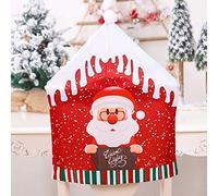 Okngr Christmas Chair Covers Set, 4 Pcs Christmas Dining Chair Slipcovers Santa Claus Snowman Chair Covers Dining Room Chair Protector Xmas Home Kitchen Decoration, Santa Claus