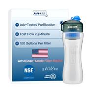 OKO H2O Purification Water Bottle with Advanced Filtration, Portable Water Filter Bottle for Travel, Hiking & On the Go, BPA-Free Reusable Bottle, Long Lasting 100 Gallon Filter, 22 Oz