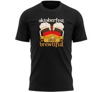 Okoberfest Life is Brewtiful Mens T Shirt Funny German Sausage TeeTop, M, Black