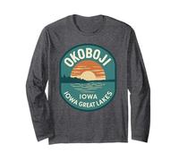 Okoboji Sunset Shirt Vintage Iowa Great Nature Long Sleeve T-Shirt