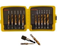 OKODOKO 13Pcs Titanium Coated Drill & Tap Bit Set Sae/metric With Countersink & Quick Change Adapter