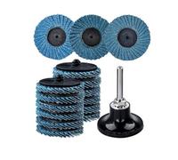 OKODOKO 15Pcs 2" Quick Change Abrasive Flap Discs 40/60/80 Grit With Holder For Drill Sanding & Rust Removal