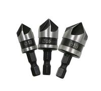 OKODOKO 3Pc 90 Degree Wood Countersink Bits Set 1/4 Inch Hex Shank 12mm 16mm 19mm Dia.