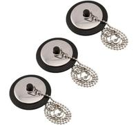 OKODOKO 3X Drain Stopper 43mm Universal Bath Plug With Ball Chain And Hanging Ring