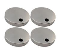 OKODOKO 4 Pack Fix Toilet Seat Hinge Fixings Cover 55mm Dia Stainless Steel 8.5mm Hole Dia