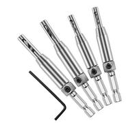 OKODOKO 4Pc Self Centring Door Hinge Drill Bits Set 1/4"" Hex - 5/64" 7/64" 9/64" 11/64"