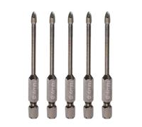 OKODOKO 5Pcs Titanium Coated Masonry Drill Bits For Concrete Brick Ceramic Tile Triangle Tip Drill Bits With 1/4" Hex Shank 4mm Diameter