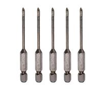 OKODOKO 5Pcs Titanium Coated Masonry Drill Bits For Concrete Brick Ceramic Tile Triangle Tip Drill Bits With 1/4" Hex Shank 3mm Diameter
