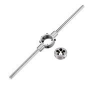 OKODOKO Adjustable Die Stock Handle Wrench Hand Tool with M14 x 1.5 Threading Round Die and 38mm Adjustable Holder (Fits M12-M16 Dies)