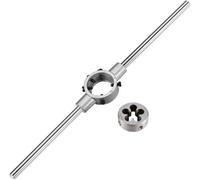 OKODOKO Adjustable Die Stock Handle Wrench Hand Tool With M14 X 1.5 Threading Round Die And 38mm Adjustable Holder (Fits M12-M16 Dies)