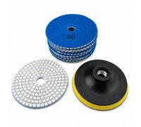 OKODOKO Diamond Polishing Pads Wet Dry 4 Inch Set Kit For Concrete Marble Tile - 9Pcs Pads + 1Pcs Backing Plate