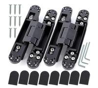 OKODOKO Hidden Hinges, 2 Pack Cross Hinge Zinc Alloy 180 Degrees Adjustable Invisible For Wooden
