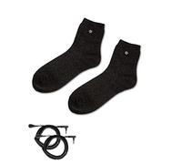 OKOHEY Grounding Socks 30% Pure Silver Fiber Conductive Earthing Quarter Socks for Men Women, Black, One Size