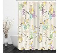 okoikfc Chinese Origami Shower Curtain 120 x 180 cm, 3D Shower Curtains Flowers Plants Mould Proof Resistant Fabric Bath Curtain, Waterproof Washable Bathroom Curtains with 8 Hooks b2263