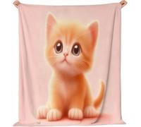 okoikfc Fluffy Throw Blanket Cat Soft Warm Flannel Blanket Throw Cute Animals 3D Fleece Blankets for Bed Couch and Sofa, Throws 100 x 130 cm, for Kids Teens Q585