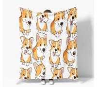 okoikfc Fluffy Throw Blanket Corgi Soft Warm Flannel Blanket Throw Cute Animals 3D Fleece Blankets for Bed Couch and Sofa, Throws 70 x 100 cm, for Kids Teens Q764