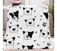 okoikfc Fluffy Throw Blanket French Bulldog Soft Warm Flannel Blanket Throw Black 3D Fleece Blankets for Bed Couch and Sofa, Throws 70 x 100 cm, for Kids Teens Q8