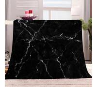okoikfc Fluffy Throw Blanket Marble Pattern Soft Warm Flannel Blanket Throw Black And White 3D Fleece Blankets for Bed Couch and Sofa, Throws 70 x 100 cm, for Kids Teens Q1346