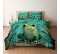 okoikfc Frog Duvet Cover Set 3D Animals Bedding Sets 3 Piece Soft Brushed Microfiber Quilt Cover 150x200 cm and 2 Pillowcases 50x75 cm for Bedroom C-1753